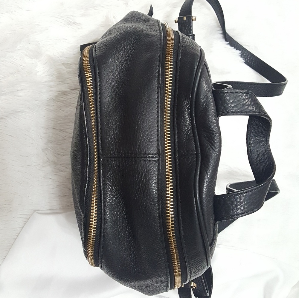 āSOLDāMichael Kors "Rhea" Black Leather Backpack - Picture 3 of 8